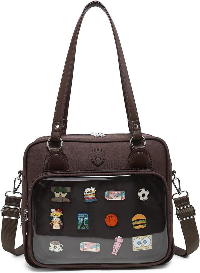 CHERRY SAUCE Oxford Ita Bag Crossbody Shoulder Bag Satchel Messenger Backpack Multi-Purpose Pins Display - Image 1